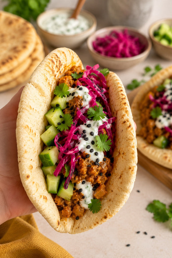 Creamy Butter Curry Mushroom & Lentil Pitas