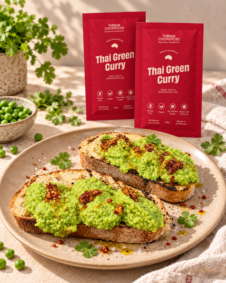 Thai Green Curry Smashed Pea Toast 