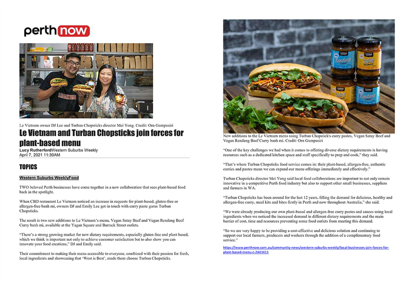 PerthNow: Le Vietnam and Turban Chopsticks Join Forces for Plant-Based Menu