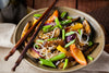 Grilled Eggplant Noodle Salad with Thai Red Dressing