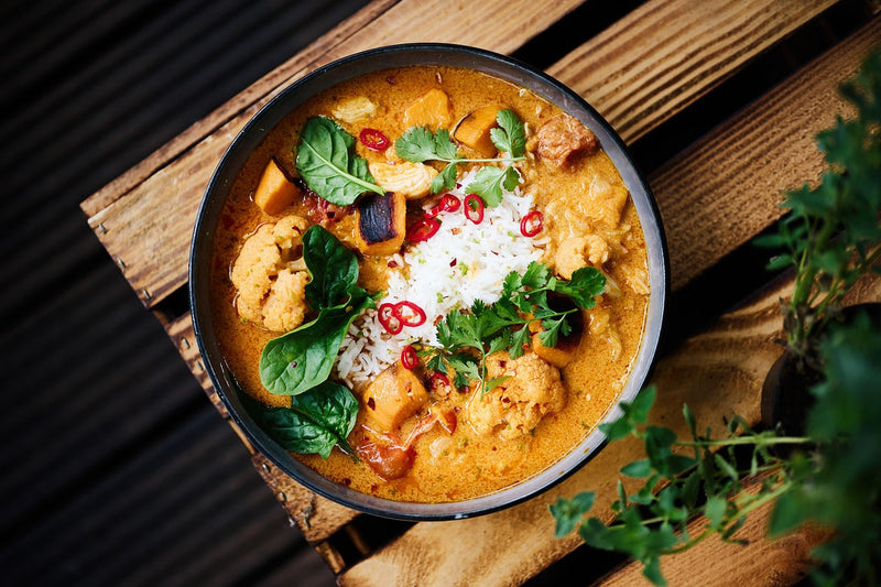 Thai Red Cauliflower and Pumpkin Curry