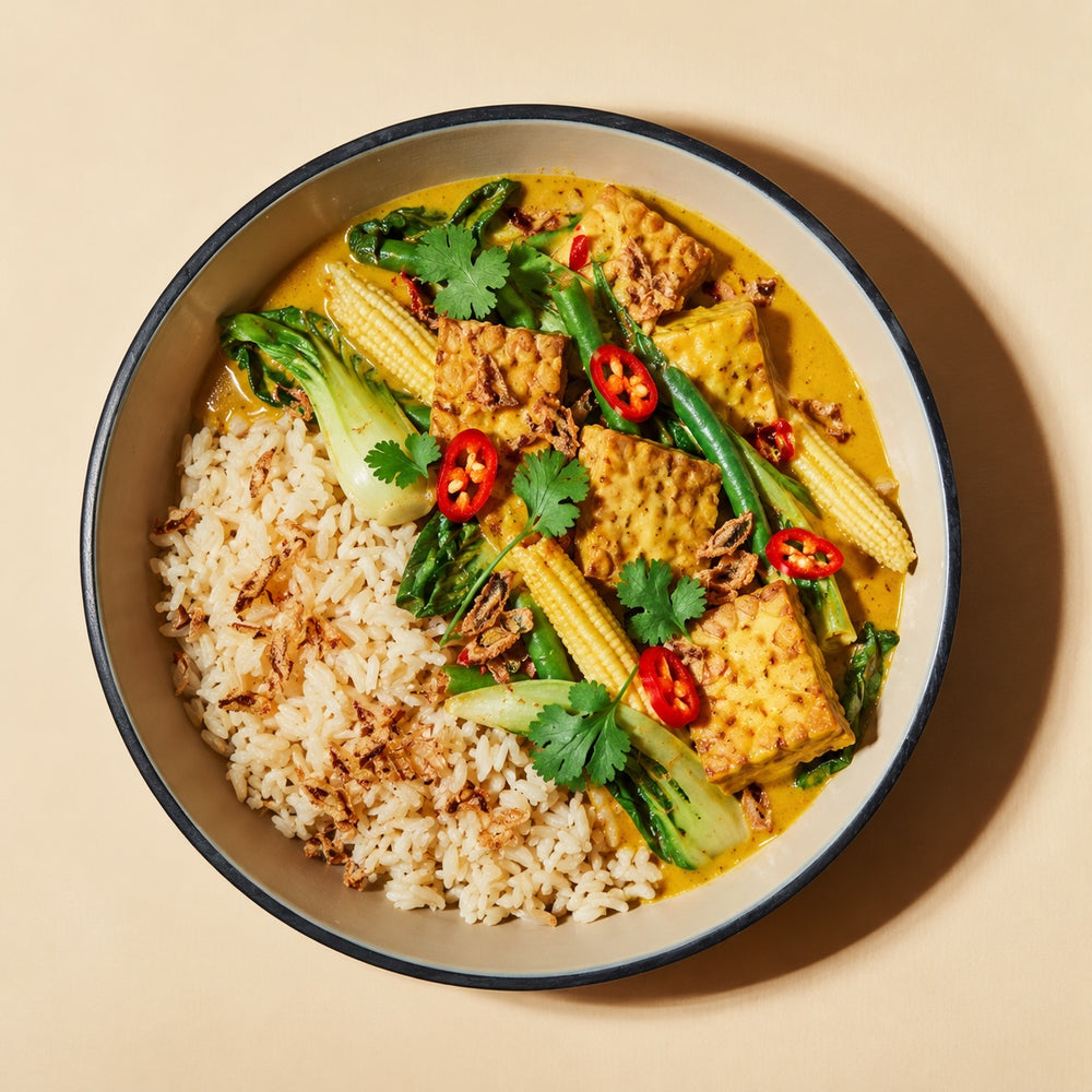 Creamy Thai Yellow Curry Tempeh Bowls