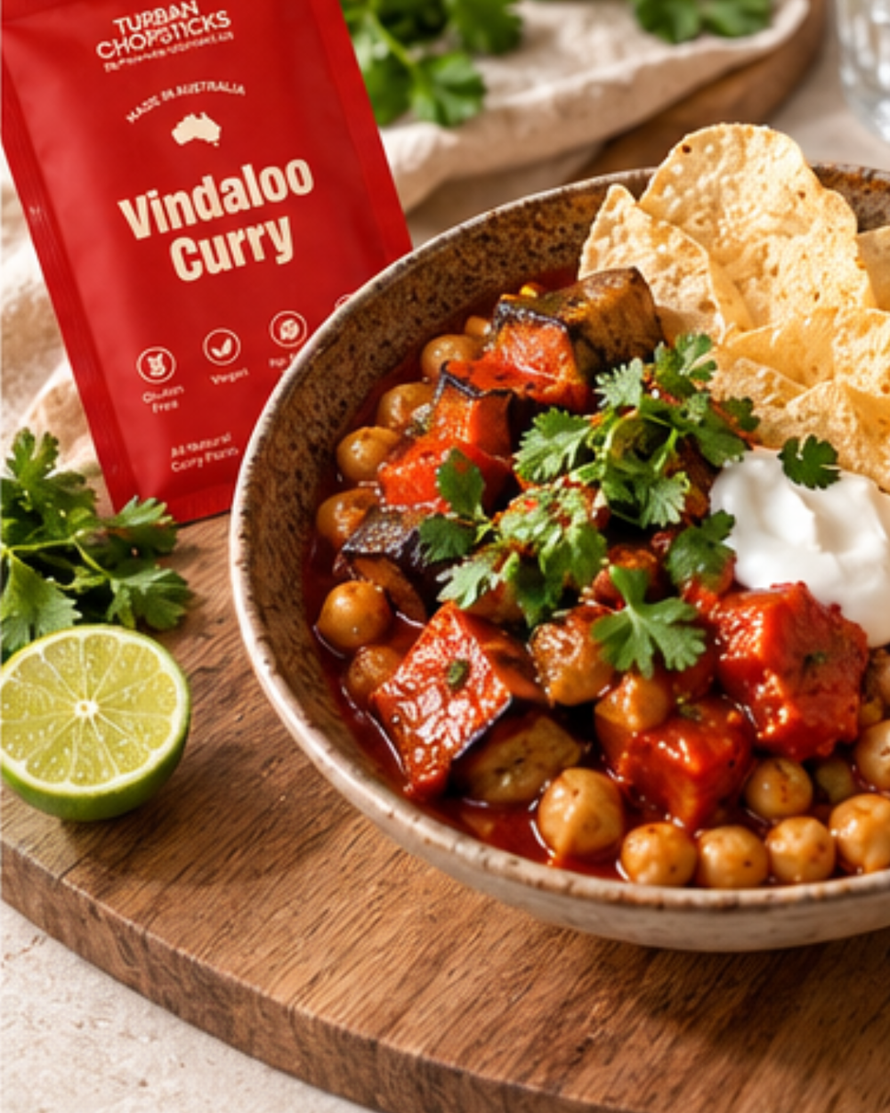 Fiery Chickpea & Mushroom Vindaloo